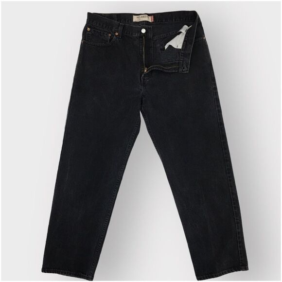 Vintage Levis 550 Mens Denim Jeans Relaxed Fit Actual Size 36x30 Black Wash Pant - Picture 4 of 8